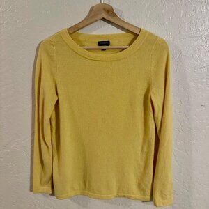 Talbots Pastel Yellow 100% Cashmere Super Soft Long Sleeved Crewneck Sweater